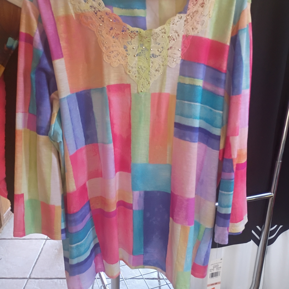 Alfred Dunner Multicolor Patchwork Tunic - image 3